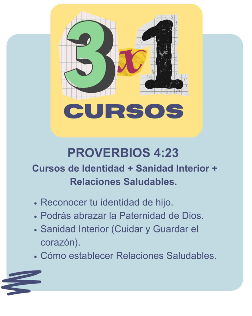 Reconocer tu identidad de hijo.
Podrás abrazar la Paternidad de Dios.
Sanidad Interior (Cuidar y Guardar el corazón).
Cómo establecer Relaciones Saludables.